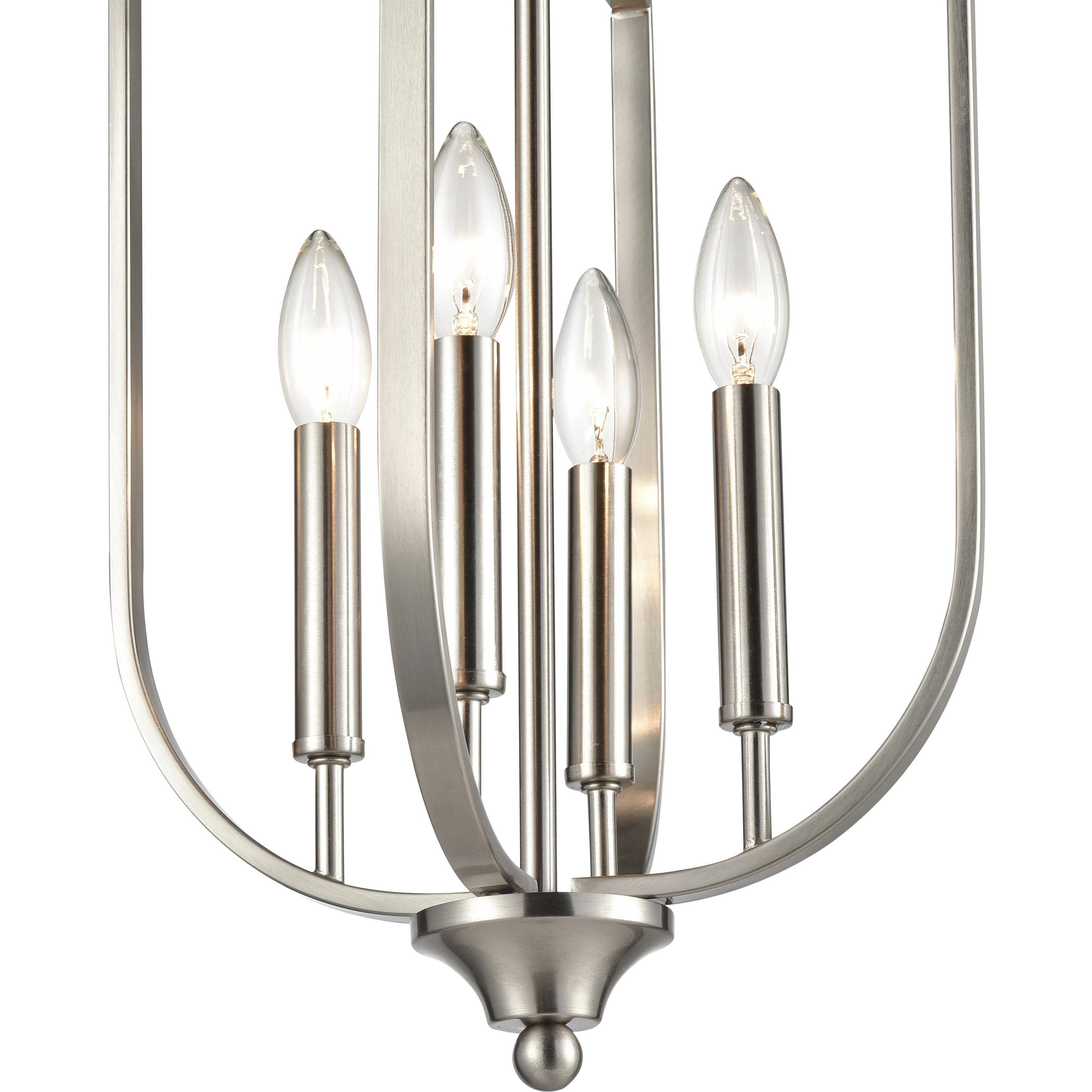 None 4 Light 12 inch Brushed Nickel Pendant Ceiling Light